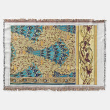 Art nouveau pauw textiel deco verneuil blauw