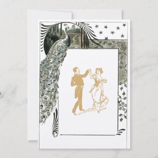 Art Nouveau Pauw uit grootmoeders tijd Kaart (Achterkant)