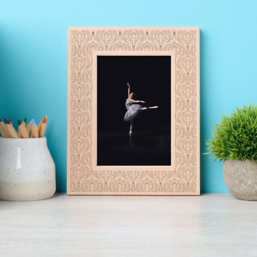 Art Nouveau Pauw Veren Patroon Gegraveerde Lijstjes