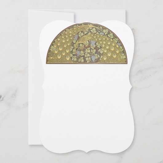 Art Nouveau Pauw Vogels Trouw Uitnodiging (Achterkant)