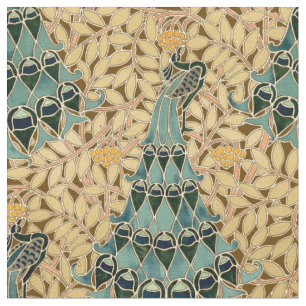 Art Nouveau pauwen in boompatroon Stof