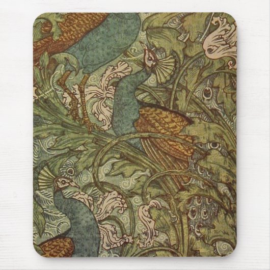 Art nouveau peace ock en flower jacquard muismat (Voorkant)
