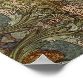 Art nouveau peace ock floral jacquard tapestry poster (Hoek)