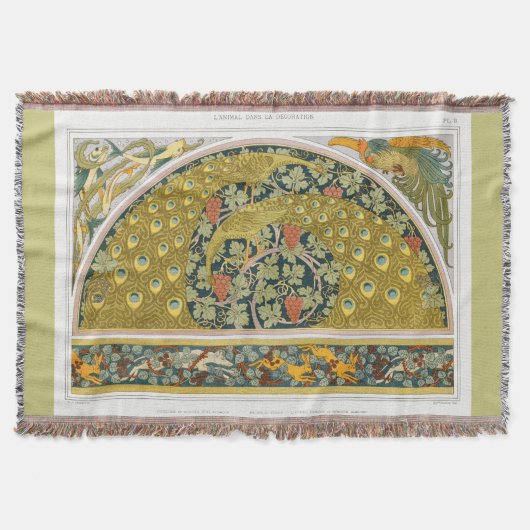 Art nouveau peace ock grapevines verneuil deken (Voorkant)