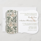 Art Nouveau Peachy Pink bruiloft uitnodiging (Voorkant)