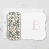 Art Nouveau Peachy Pink bruiloft uitnodiging (Achterkant)