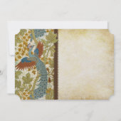 Art Nouveau Peacock Birds Wedding Invitation 3 Kaart (Achterkant)