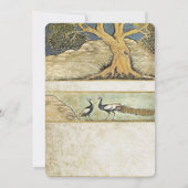 Art Nouveau Peacock Birds Wedding Invitation 3 Kaart (Achterkant)