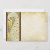 Art Nouveau Peacock Birds Wedding Invitation Kaart (Achterkant)