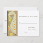 Art Nouveau Peacock Birds Wedding Response Card RSVP Kaartje (Voorkant)