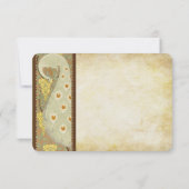 Art Nouveau Peacock Birds Wedding Response Card RSVP Kaartje (Achterkant)