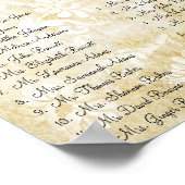 Art Nouveau Peacock Birds Wedding Seding Chart 3 Poster (Hoek)