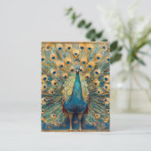 Art Nouveau Peacock Briefkaart (Staand voorkant)