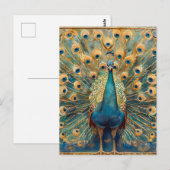 Art Nouveau Peacock Briefkaart (Voorkant / Achterkant)
