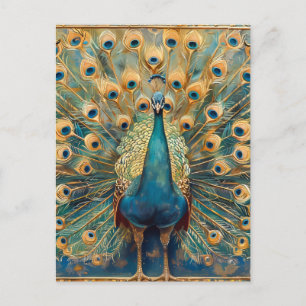 Art Nouveau Peacock Briefkaart
