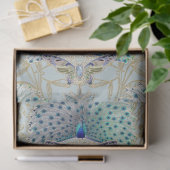 Art Nouveau Peacock Butterfly LT Blue Decoupage Tissuepapier (Geschenk)