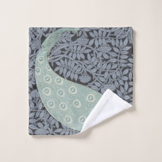 Art Nouveau Peacock Classic Bird Bad Handdoek (Wasdoekje)