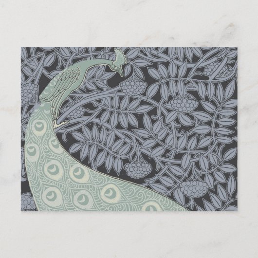 Art Nouveau Peacock Classic Bird Briefkaart (Voorkant)