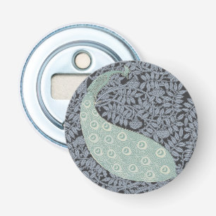 Art Nouveau Peacock Classic  Bird Button Flesopener