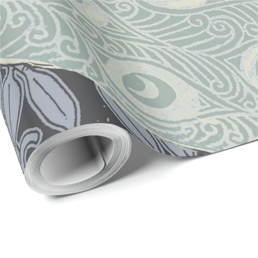 Art Nouveau Peacock Classic  Bird Cadeaupapier (Rol Hoek)