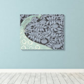 Art Nouveau Peacock Classic  Bird Canvas Afdruk (Insitu (Houten vloer))