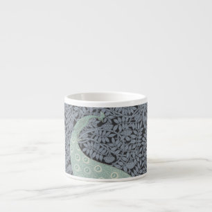 Art Nouveau Peacock Classic  Bird Espresso Kop