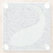 Art Nouveau Peacock Classic Bird Glazen Onderzetter (Achterkant)