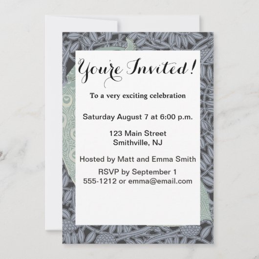 Art Nouveau Peacock Classic  Bird Kaart (Voorkant)