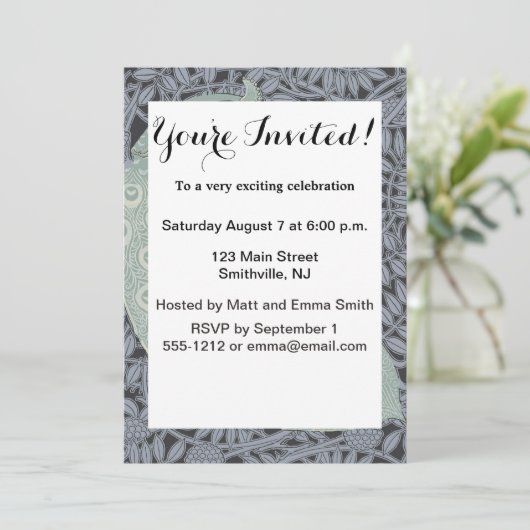 Art Nouveau Peacock Classic  Bird Kaart (Staand voorkant)