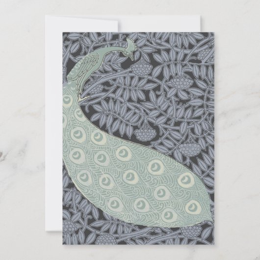 Art Nouveau Peacock Classic  Bird Kaart (Achterkant)