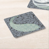 Art Nouveau Peacock Classic  Bird Kartonnen Onderzetters (Schuin)