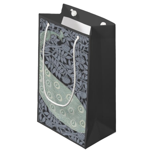 Art Nouveau Peacock Classic  Bird Klein Cadeauzakje (Voorkant Gekanteld)