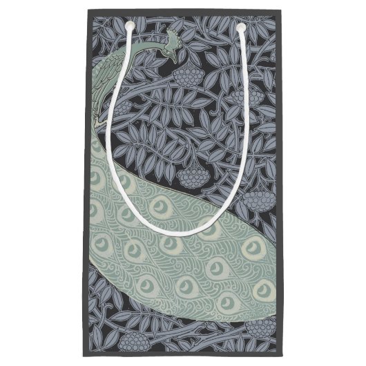 Art Nouveau Peacock Classic  Bird Klein Cadeauzakje (Voorkant)