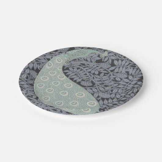 Art Nouveau Peacock Classic  Bird Papieren Bordje (Gekanteld)