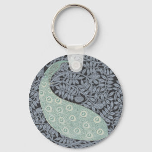 Art Nouveau Peacock Classic  Bird Sleutelhanger