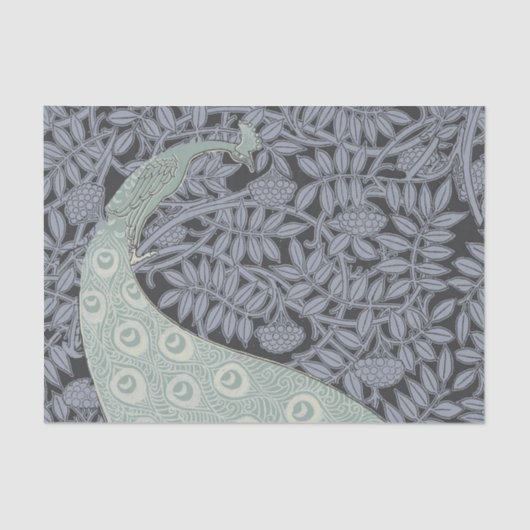 Art Nouveau Peacock Classic Bird Tissuepapier (Voorkant)