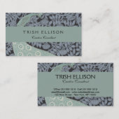 Art Nouveau Peacock Classic  Bird Visitekaartje (Voorkant / Achterkant)