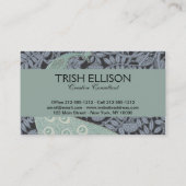 Art Nouveau Peacock Classic  Bird Visitekaartje (Achterkant)