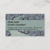 Art Nouveau Peacock Classic  Bird Visitekaartje (Voorkant)