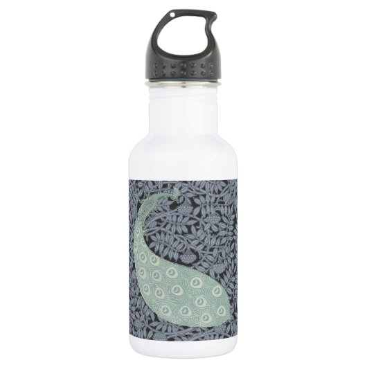 Art Nouveau Peacock Classic Bird Waterfles (Voorkant)