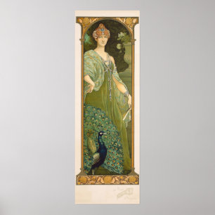 Art Nouveau Peacock  Design Sonrel Poster