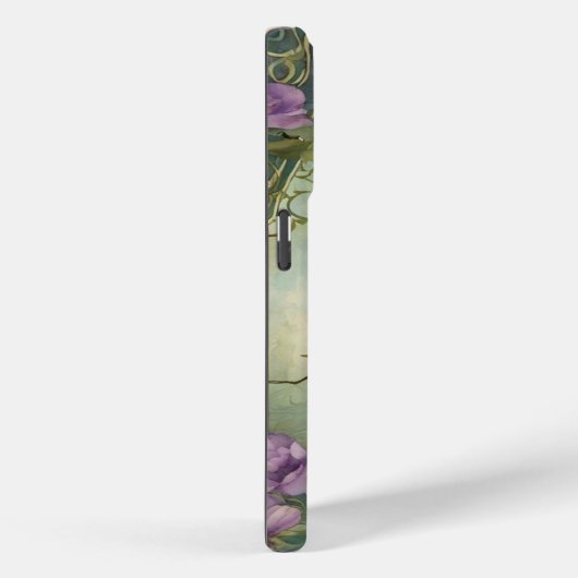 Art Nouveau Peacock  Elegant Feathers Naam Case-Mate iPhone Case (Achterkant / Rechts)