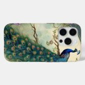 Art Nouveau Peacock Elegant Feathers Naam Case-Mate iPhone Case (Achterkant (horizontaal))