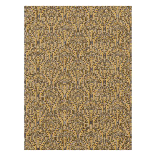 Art Nouveau Peacock Feather Pattern Tafelkleed (Voorkant)