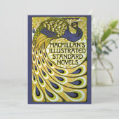  Art Nouveau, Peacock Feathers Uitnodiging (Staand voorkant)