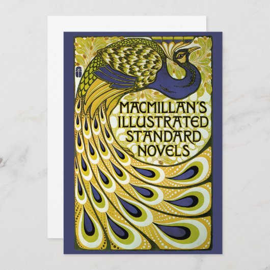 Art Nouveau, Peacock Feathers Uitnodiging (Voorkant / Achterkant)