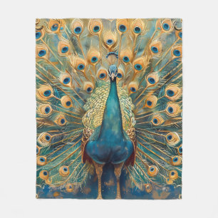 Art Nouveau Peacock Fleece Deken