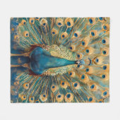Art Nouveau Peacock Fleece Deken (Voorkant (Horizontaal))