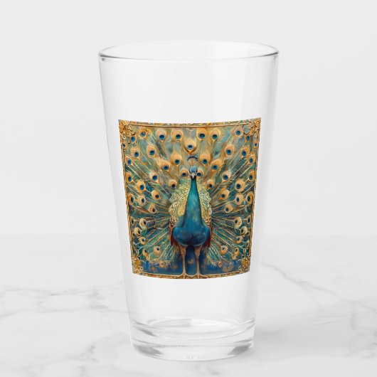 Art Nouveau Peacock Glas (Voorkant)