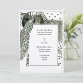  Art Nouveau Peacock Kaart (Staand voorkant)